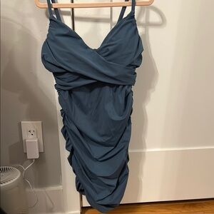 (Never Worn) Semi-Formal Elegant Blue Draped Dress